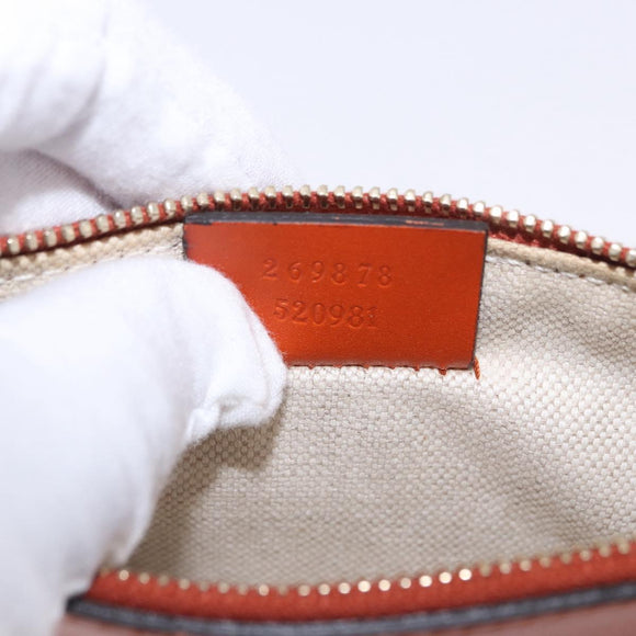 GUCCI GG Canvas Tote Bag Orange Gold 269878 Auth ki6812V
