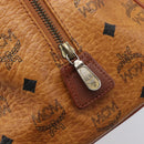 MCM Vicetos Logogram Mini Boston Bag PVC Leather Brown Gold Auth ki6815-18