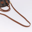 FENDI Pecan Canvas Hand Bag PVC 2way Black Brown Auth ki6816V-8