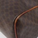CELINE Macadam Canvas Mini Boston Bag PVC Leather Brown Gold Auth ki6818-16