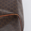CELINE Macadam Canvas Mini Boston Bag PVC Leather Brown Gold Auth ki6818-17