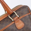 CELINE Macadam Canvas Mini Boston Bag PVC Leather Brown Gold Auth ki6818-20