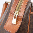 CELINE Macadam Canvas Mini Boston Bag PVC Leather Brown Gold Auth ki6818-21