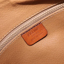 CELINE Macadam Canvas Mini Boston Bag PVC Leather Brown Gold Auth ki6818-22