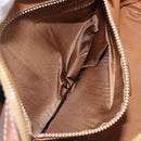 CELINE Macadam Canvas Mini Boston Bag PVC Leather Brown Gold Auth ki6818-26