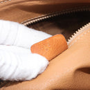 CELINE Macadam Canvas Mini Boston Bag PVC Leather Brown Gold Auth ki6818-12