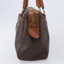 CELINE Macadam Canvas Mini Boston Bag PVC Leather Brown Gold Auth ki6818-4