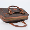 CELINE Macadam Canvas Mini Boston Bag PVC Leather Brown Gold Auth ki6818-14