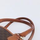 CELINE Macadam Canvas Mini Boston Bag PVC Leather Brown Gold Auth ki6818-15