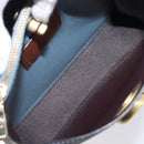 Coach Shoulder Bag Leather 2way Navy Gold Auth ki6820A-21