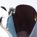 Coach Shoulder Bag Leather 2way Navy Gold Auth ki6820A-22
