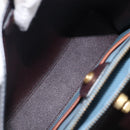 Coach Shoulder Bag Leather 2way Navy Gold Auth ki6820A-26