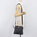 Coach Shoulder Bag Leather 2way Navy Gold Auth ki6820A-27
