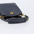 Coach Shoulder Bag Leather 2way Navy Gold Auth ki6820A-7