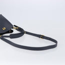 Coach Shoulder Bag Leather 2way Navy Gold Auth ki6820A-9