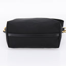 PRADA Hand Bag Nylon Leather 2way Black Gold Auth ki6822V-5