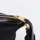 PRADA Hand Bag Nylon Leather 2way Black Gold Auth ki6822V-19