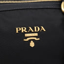 PRADA Hand Bag Nylon Leather 2way Black Gold Auth ki6822V-20