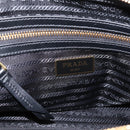 PRADA Hand Bag Nylon Leather 2way Black Gold Auth ki6822V-21