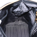 PRADA Hand Bag Nylon Leather 2way Black Gold Auth ki6822V-23