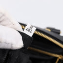 PRADA Hand Bag Nylon Leather 2way Black Gold Auth ki6822V-11