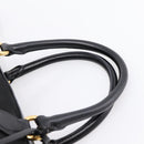 PRADA Hand Bag Nylon Leather 2way Black Gold Auth ki6822V-14