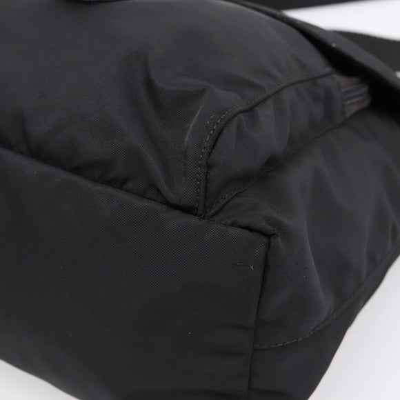 PRADA Shoulder Bag Nylon Black Silver Auth ki6826