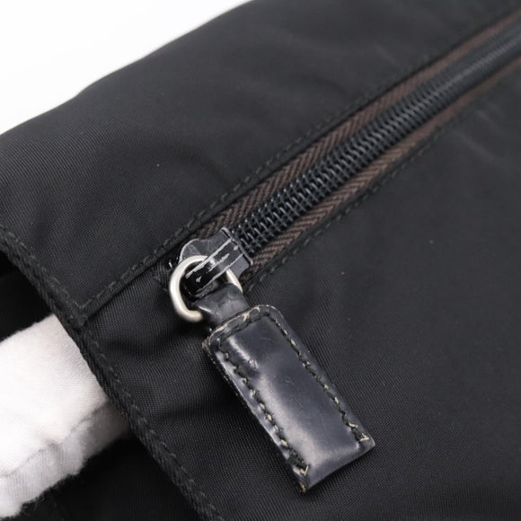 PRADA Shoulder Bag Nylon Black Silver Auth ki6826