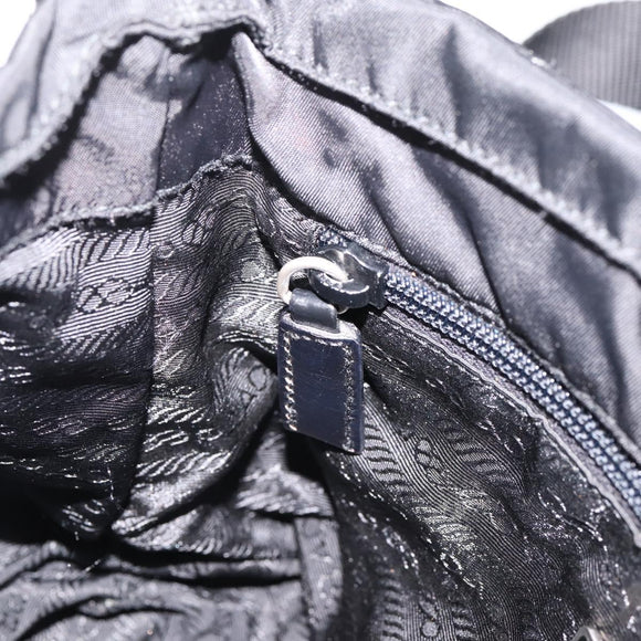 PRADA Shoulder Bag Nylon Black Silver Auth ki6826