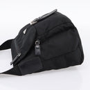 PRADA Shoulder Bag Nylon Black Silver Auth ki6826-3