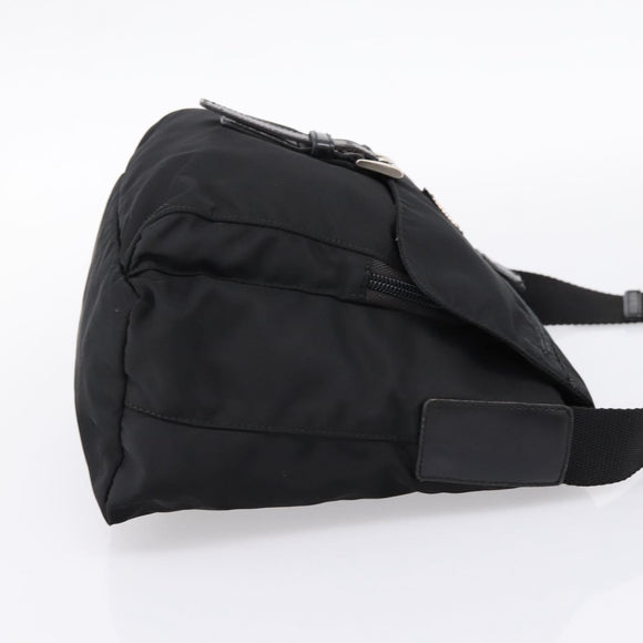 PRADA Shoulder Bag Nylon Black Silver Auth ki6826