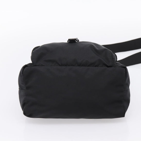 PRADA Shoulder Bag Nylon Black Silver Auth ki6826