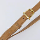 CELINE Macadam Canvas Shoulder Bag PVC Beige Gold Auth ki6828-11