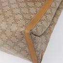 CELINE Macadam Canvas Shoulder Bag PVC Beige Gold Auth ki6828-14