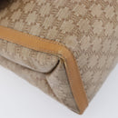 CELINE Macadam Canvas Shoulder Bag PVC Beige Gold Auth ki6828-15