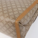 CELINE Macadam Canvas Shoulder Bag PVC Beige Gold Auth ki6828-16