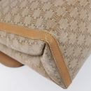 CELINE Macadam Canvas Shoulder Bag PVC Beige Gold Auth ki6828-18
