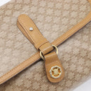 CELINE Macadam Canvas Shoulder Bag PVC Beige Gold Auth ki6828-19