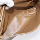 CELINE Macadam Canvas Shoulder Bag PVC Beige Gold Auth ki6828-28