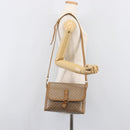 CELINE Macadam Canvas Shoulder Bag PVC Beige Gold Auth ki6828-30