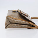 CELINE Macadam Canvas Shoulder Bag PVC Beige Gold Auth ki6828-4