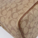 Coach Signature Tote Bag PVC Beige Gold Auth ki6830A-13