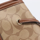Coach Signature Tote Bag PVC Beige Gold Auth ki6830A-16