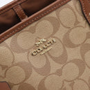Coach Signature Tote Bag PVC Beige Gold Auth ki6830A-18