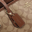 Coach Signature Tote Bag PVC Beige Gold Auth ki6830A-19