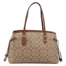 Coach Signature Tote Bag PVC Beige Gold Auth ki6830A-2