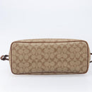 Coach Signature Tote Bag PVC Beige Gold Auth ki6830A-9