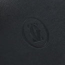CARTIER Bifold Wallet Leather Black Silver Auth ki6832V-17