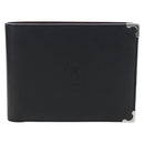 CARTIER Bifold Wallet Leather Black Silver Auth ki6832V-13