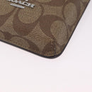 Coach Signature Shoulder Pouch Smartphone Case PVC Beige Silver Auth ki6833A-11
